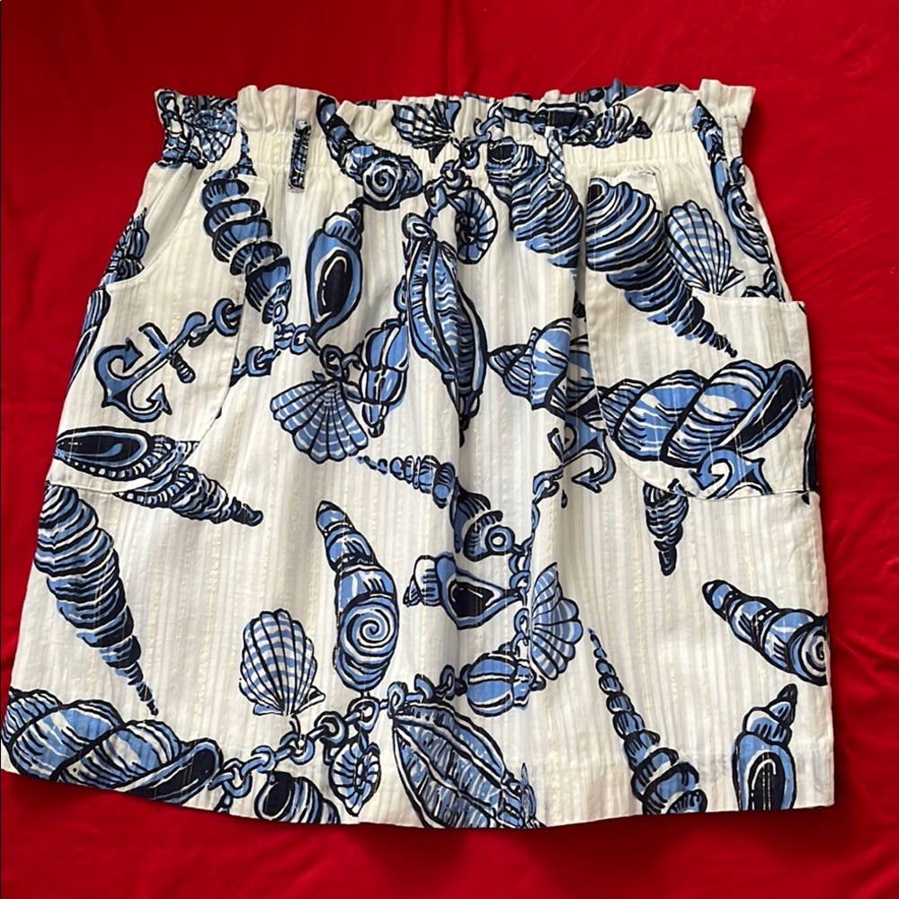 Lilly Pulitzer Navy and White Patterned Skirt